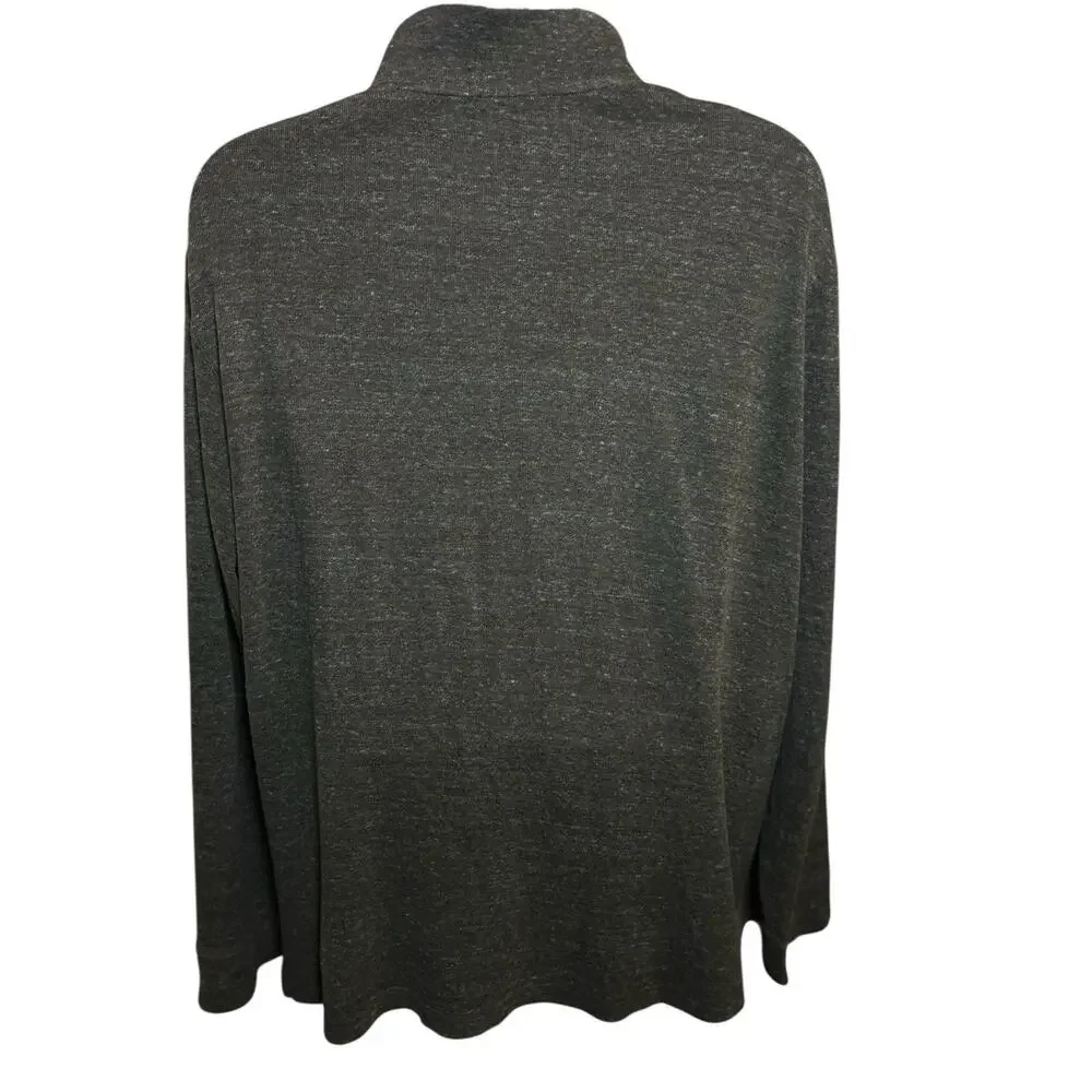 Polo Ralph‎ Lauren Sweater XL TG Brown Heather 1/4 Zip Estate Rib Pullover